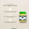 Illustrated guide showing how to mix, apply, and rinse Nalangu Maavu, enhancing skin care routines with natural ingredients.